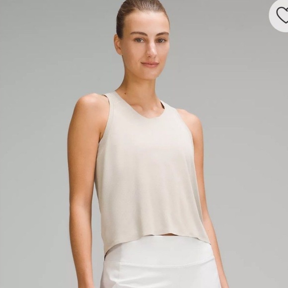 Lululemon Athletica Fast and Free Tan Crop Tank Top - Picture 1 of 7